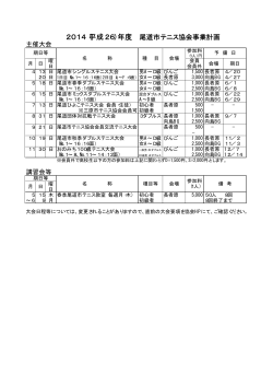 2014（平成26）年度 尾道市テニス協会事業計画