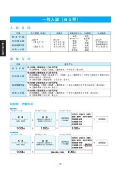 一般入試（B日程）
