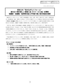 長谷工の&ldquo;住みながらリフォーム&rdquo; 排水立て管の新しい更新工法『HK－D
