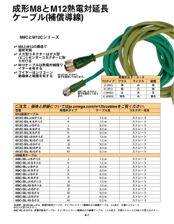 成形M8とM12熱電対延長 ケーブル(補償導線)