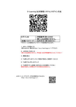 ログインID ：学籍番号(例12Z000) 頭にsは必要ありません。 （初期