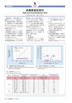 高精度抵抗材料 (PDF: )
