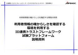 利用者情報の確からしさを確認する環境を利用するID連携TF試験