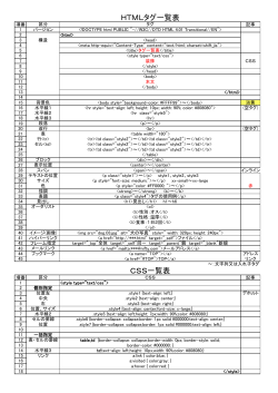 HTMLタグ一覧表 CSS一覧表