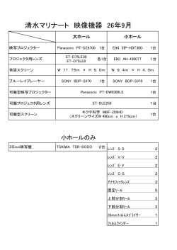 ホール映像備品リスト