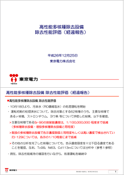 高性能多核種除去設備除去性能評価（経過報告）（PDF形式：165KB）