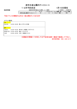 2015年01月10日 古道テニスコート予約状況