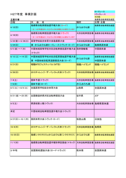 H27年度 事業計画 - 島根県自転車競技連盟
