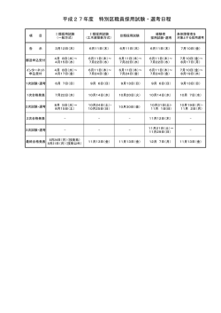 平成27年度 特別区職員採用試験・選考日程（PDF：71KB）