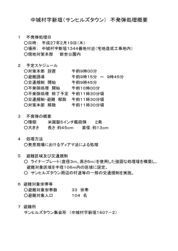 中城村字新垣（サンヒルズタウン） 不発弾処理概要
