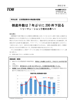 倒産件数は 7 年ぶりに 200 件下回る