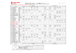 香港・台湾・中国 - 日本 輸入スケジュール
