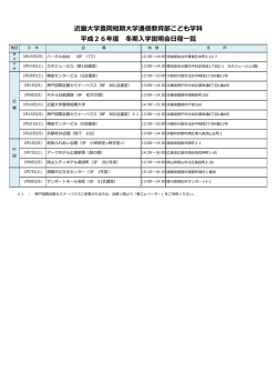 近畿大学豊岡短期大学通信教育部こども学科 平成26年度 冬期入学