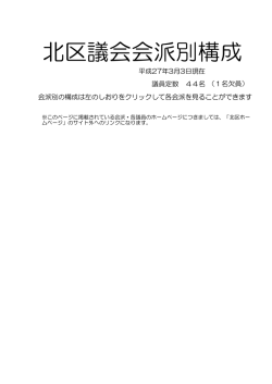 北区議会会派別構成