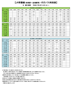 平成27年3月14日(土)からのバス時刻表はこちら