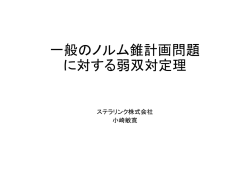 一般のノルム錐計画問題 に対する弱双対定理