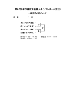 第85回堺市種目別優勝大会（ソフトボール競技）