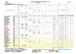 上海航路スケジュール表
