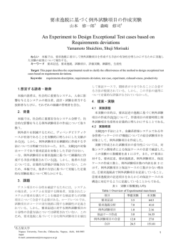 要求逸脱に基づく例外試験項目の作成実験 An Experiment to Design