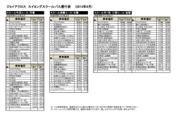 ジョイアクロス スイミングスクールバス運行表 (2014年6月)