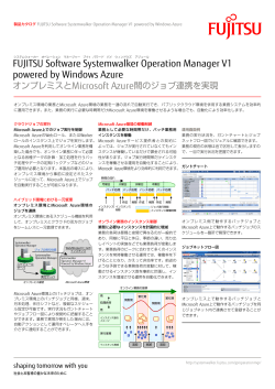 FUJITSU Software Systemwalker Operation Manager V1 powered