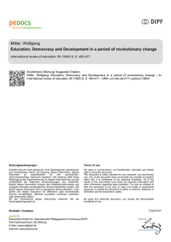 Education, Democracy and Development in a period of