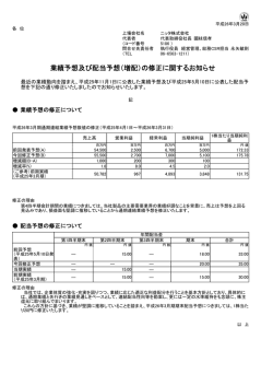 業績予想及び配当予想（増配）の修正に関するお知らせ