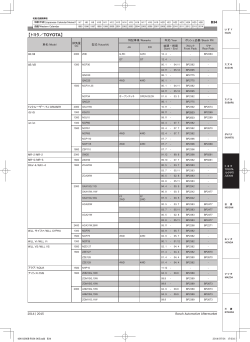 ボッシ 国産車用ブレーキパッド 2014|2015 車種別適合表