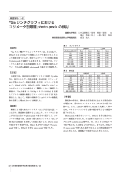 Ga シンチグラフィにおける コリメータ別最適 photo-peak の