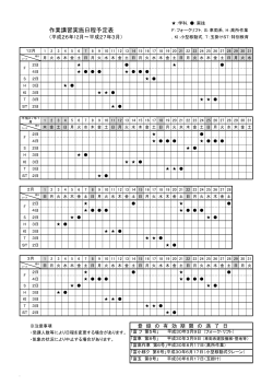 作業講習実施日程予定表