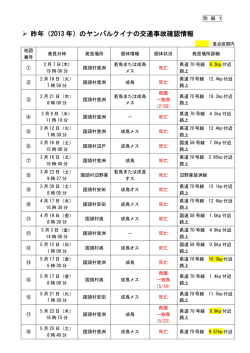 別紙1～4（交通事故情報）