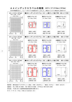 A4インデックスラベルの種類 A4サイズ (210mm