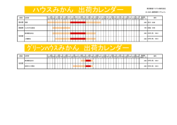 ｸﾞﾘｰﾝﾊｳｽみかん 出荷カレンダー ハウスみかん 出荷カレンダー