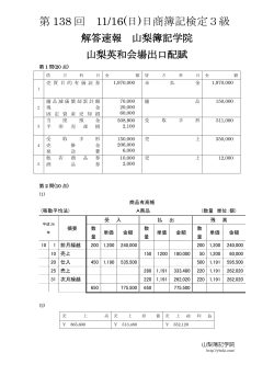 第 138 回 11/16(日)日商簿記検定3級