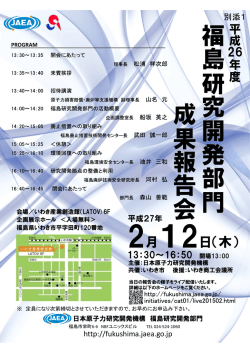詳細は別添1参照 - 日本原子力研究開発機構