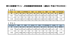 第53回愛媛マラソン JR四国臨時列車時刻表 （運転日：平成27年2月8日）