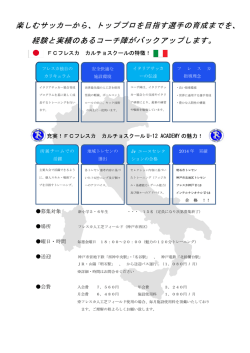 楽しむサッカーから、トッププロを目指す選手の育成までを