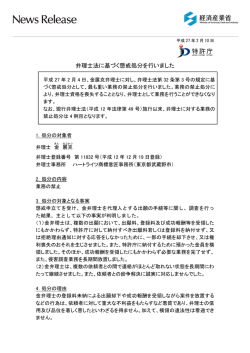 弁理士法に基づく懲戒処分を行いました(PDF形式：111KB)