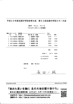 ペナルティポイント - 第52回全国中学校スキー大会