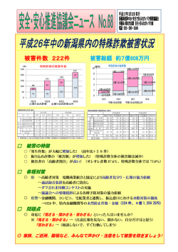 被害の特徴 各種対策 問題点