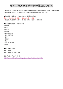 ライブカメラとデータの停止について