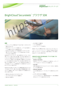 BrightCloud SecureWeb Browser SDK ダウンロード