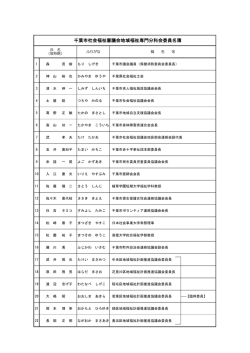 千葉市社会福祉審議会地域福祉専門分科会委員名簿