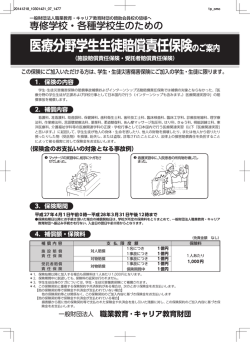 医療分野学生生徒賠償責任保険のご案内 1