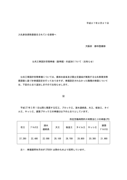 公共工事設計労務単価（基準額）の追加について [PDFファイル