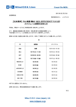 【北米東岸】PA2 航路(輸出) MOL EFFICIENCY V