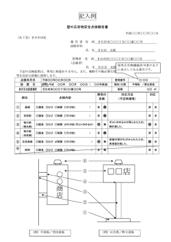 屋外広告物安全点検報告書（記入例）（PDF 形式68KB）