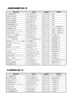 一般廃棄物収集運搬許可業者一覧 浄化槽清掃業許可業者一覧;pdf