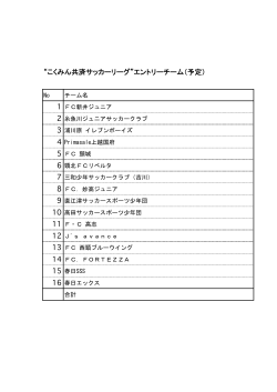 “こくみん共済サッカーリーグ”エントリーチーム（予定）;pdf