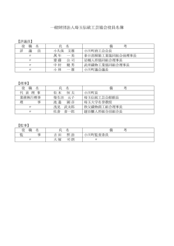 一般財案法人 埼玉伝統工芸協会役員名簿（PDF